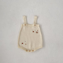Infant Contrast Color Embroidered Cotton Sweater Coat