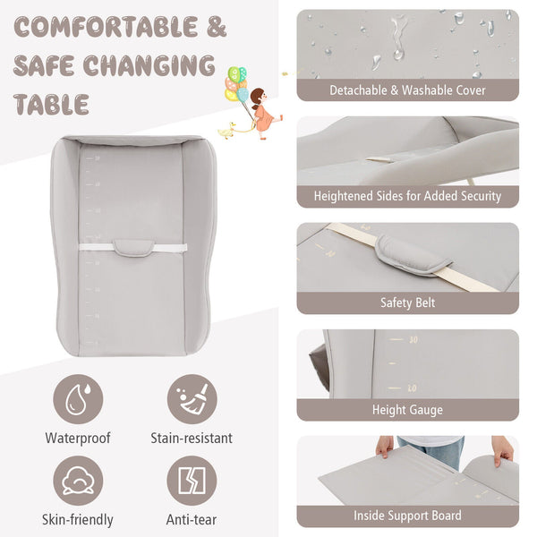 Gray Baby Diaper Changing Table with Water Basin