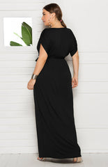 Maternity Knit Dress Short Sleeve V-Neck