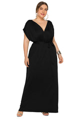 Maternity Knit Dress Short Sleeve V-Neck
