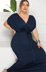 Maternity Knit Dress Short Sleeve V-Neck