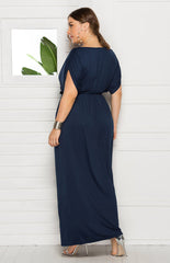 Maternity Knit Dress Short Sleeve V-Neck