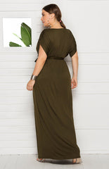 Maternity Knit Dress Short Sleeve V-Neck