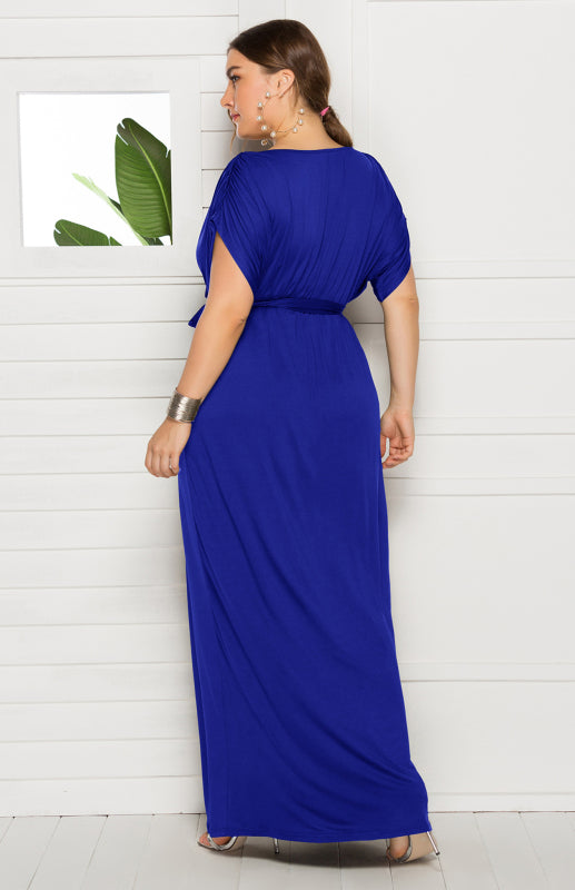 Maternity Knit Dress Short Sleeve V-Neck