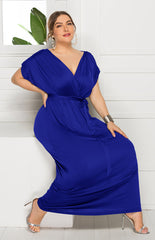 Maternity Knit Dress Short Sleeve V-Neck