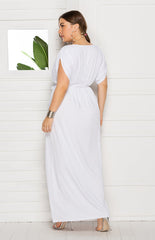 Maternity Knit Dress Short Sleeve V-Neck