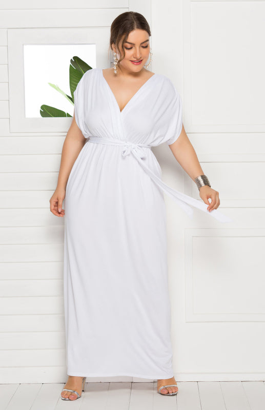 Maternity Knit Dress Short Sleeve V-Neck