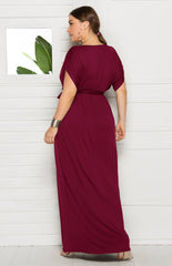 Maternity Knit Dress Short Sleeve V-Neck