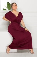 Maternity Knit Dress Short Sleeve V-Neck
