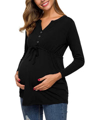 Maternity Long Sleeve V-Neck Cardigan Top
