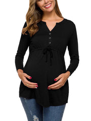 Maternity Long Sleeve V-Neck Cardigan Top
