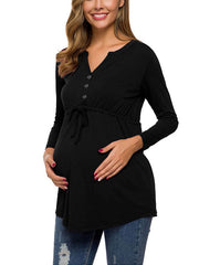 Maternity Long Sleeve V-Neck Cardigan Top