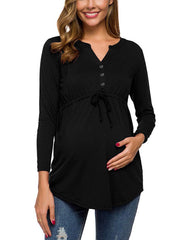 Maternity Long Sleeve V-Neck Cardigan Top