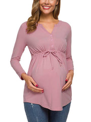 Maternity Long Sleeve V-Neck Cardigan Top