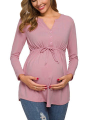Maternity Long Sleeve V-Neck Cardigan Top
