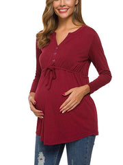 Maternity Long Sleeve V-Neck Cardigan Top