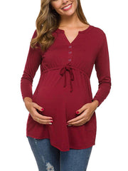 Maternity Long Sleeve V-Neck Cardigan Top