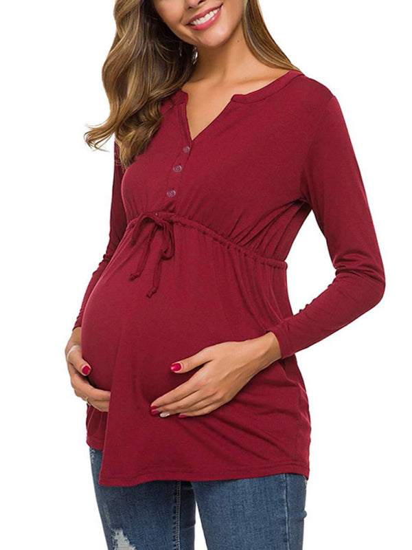 Maternity Long Sleeve V-Neck Cardigan Top