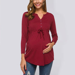 Maternity Long Sleeve V-Neck Cardigan Top