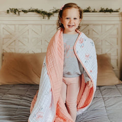 Soft Butterfly Pattern Baby Quilt Blanket